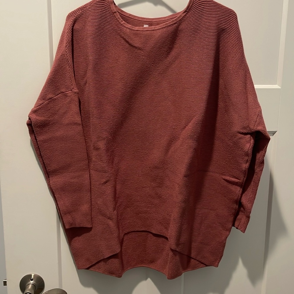 Large sweater from Amazon with high low hem.